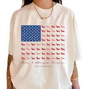 Comfort Colors® Paws & Stripes Forever Dachshund Shirt, American Flag  Doxie Tee, Patriotic Wiener Dog T-Shirt
