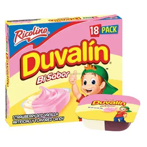 Ricolino Duvalin 2-Flavor (Vanilla-Strawberry) (18 Count) Candy Sweet Bonbon Snack Candies Bite, Mexican Candy, Dulces Mexicanos