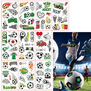 Soccer Tattoos Stickers 10 pcs Glow in The Dark Waterproof Fake Tattoos,Themed Birthday Party Decorations Favors Supplies Decor,Europa Sports Tattoo Stickers Gifts For Game Boys Girls Class School summerwins