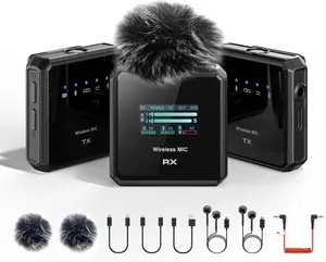 NANK Mike Pro Wireless Lavalier Microphone for iPhone Android iPad 30H Battery 656 FT Range Mini Clip-on Microphones Crystal Clear Sound for Recording Live Streaming Vlog