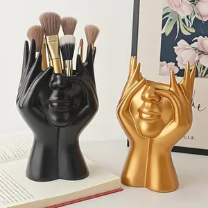 Unique Creative Body Art Makeup Brush Holder Pen Case, Suitable for Office Kitchen Bathroom, Decorative Statue Ornament