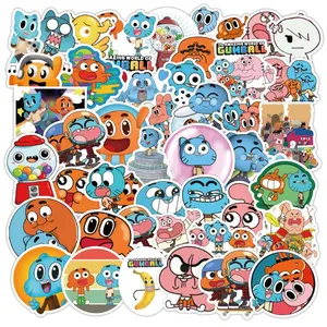 100PCS The World of Gumball Waterproof Vinyl Stickers Pack, DIY Scrapbooking Decals for Laptop & Water Bottle, Toys & Hobbies Cartoon Gift
