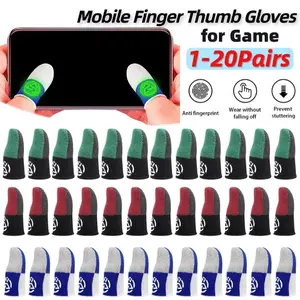 1-20Pairs Mobile Finger Sleeve Breathable Thumb Gloves Sweatproof Anti Slip Touch Screen Controller Finger Cover for PUBG Game