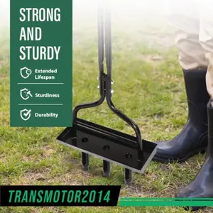 42" Lawn Aerator Coring Garden Tool W/ Soil Core Storage Tray Lawn Aerator tool Handle