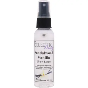 Sandalwood Vanilla Linen and Sheet Spray - No Artificial Colors, Parabens, or Preservatives - Long-Lasting Scent for Bed, Fabric & Pillow