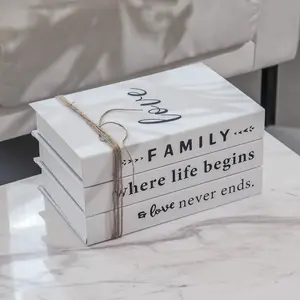 Decorative Faux Book Set with Rope, Foldable Stack Design, Easy Assembly, Home Decor for Living Room, Coffee Table, Office, Novelty Desk Decor, Holiday Gift