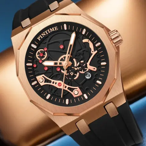 Men's Quartz Watch with Silicone Strap, Large Analog Dial Calendar, Casual Style, All Seasons Wear, Case, Buckle Closure, Quartz Wristwatch, Fashion Wristwatch, Analog Quartz Watches