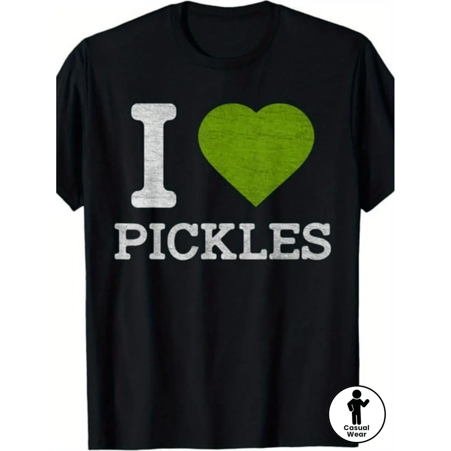 Funny I Love Pickles T-Shirt for Men & Women - Vintage Pickle Lovers Graphic Tee, Soft Breathable Casual Shirt with Dill Pickle Design, Unisex T-Shirts (Black/White) - Perfect Gift