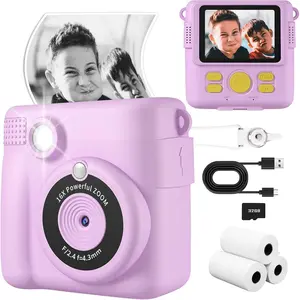 Camera  Print, Safe  Camera,  Digital Cameras 16X Digital Zoom & 32G SD Card, 2.4''Screen  Print Cameras for , 4 5 6 7 8 9 10 Year Old Girl & Boy Birthday Gifts,