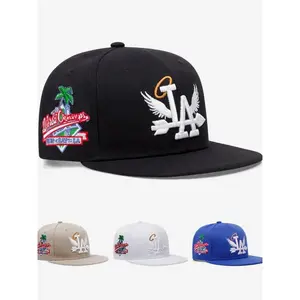 2026 New Personalized Creative Baseball Hat LA Wings Side Coconut Embroidered Skateboarding Hat Street Fashion Hip Hop Hat Outdoor Leisure Sports Sunshade Hat Daily Commuter Decorative Hat Male Female Same Style Flat Edge Hat