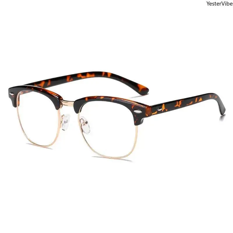 Unisex Vintage Round Metal Frame Glasses - Round-End, Metallic, Sleek Non-Prescription Eyewear for Men & Women, Round-End Non-Prescription Glasses, Metallic Non-Prescription Glasses