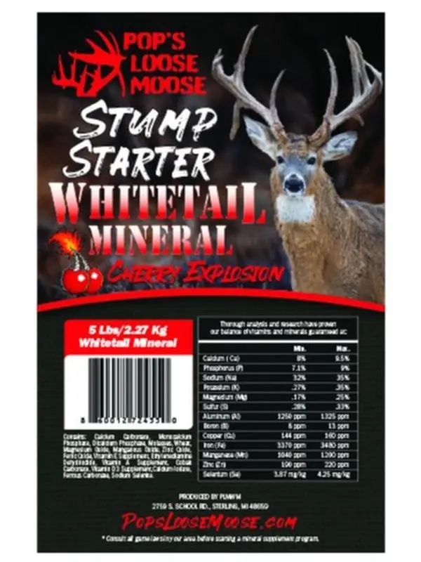 Pop's Loose Moose Whitetail Deer Mineral Stump Starter Cherry Explosion 5lb