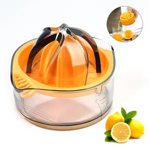 Citrus  Orange Juicer, Manual Hand  with Built-in Measuring Cup and Strainer, 8OZ, Yellow lemon squeezer Fruit Kitchen Utensils Bpa Citrus Juicer