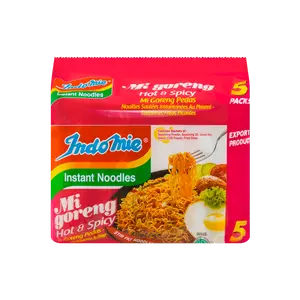 Savory Instant Food, Indomie Stir-Fry Noodles - Hot & Spicy Flavor, 80g x 5 Pack