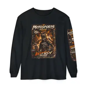 JENUINE THREDZ Destroy Mode Motorsports Long Sleeve Tee | Graffiti Motocross Streetwear