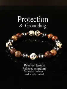 Trendy Parkour Accessories Bracelet, Tourmaline Bird Egg Stone Beaded Hand Chain, Stress Relief Tension Relief Calm Mind Balance Protection Grounding Emotion Relief Spiritual Jewelry Gift, Exquisite Trendy Bracelet, Crystal Bracelets