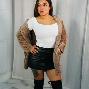 Fuzzy Hooded Cardigan - Soft Plush Material, Stylish Open-Front Design, Perfect for Layering, Cozy and Warm