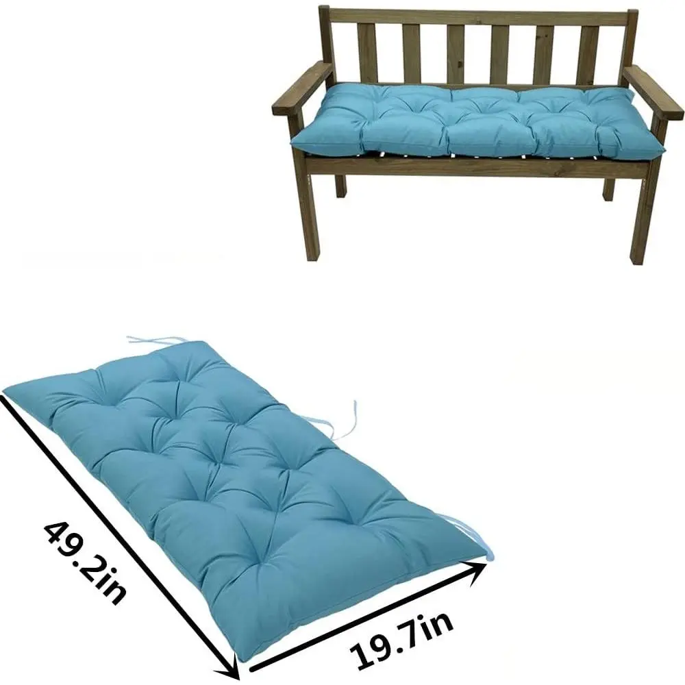 Outdoor Waterproof Sun Protection Bench Cushions - Durable, Easy-to-Use, Print Design, Ample Space - for Wooden/Lounge Chairs, Garden Furniture (47.2"x19.7", Blue) - Ideal for Outdoor Adventures
