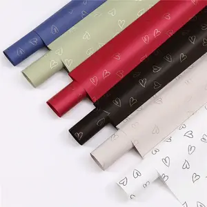 Flower Wrapping Paper 20 Sheets - Heart-shaped Solid Colored Waterproof paper for Supplies Decorative Desing