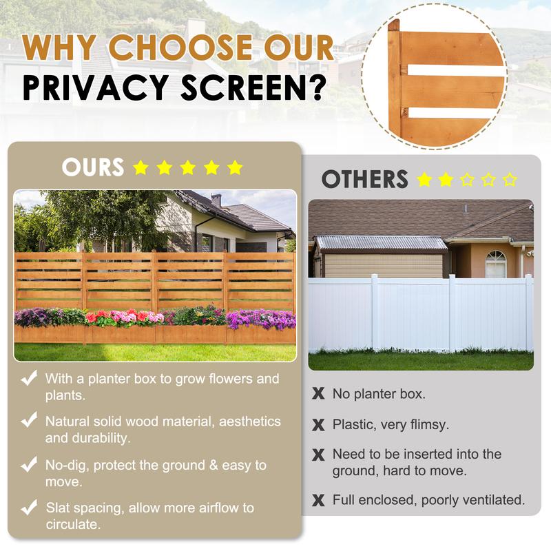 Lilypelle Air Conditioner Fence Outdoor Freestanding Wood Privacy Screen with Planter Box for Trash Can Pool Equipment Enclosure, No-Dig Kit Lilypelle Air Conditioner Fence Outdoor Freestanding Wood Privacy Screen with Planter Box for Trash Can Pool Equipment Enclosure, No-Dig Kit