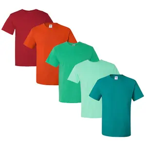 Jerzees Dri-Power Unisex T-Shirt for Women & Men, Multi-Pack Bulk Polycotton Crew Neck Short Sleeve Undershirts - 15 Different Colors
