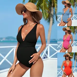 Maternity Swimsuit Women's Hot Spring Plus Size Swimsuit Gathering Swimsuit