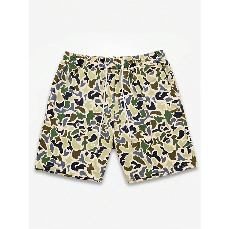 Men's camo Print Shorts, Regular Fit Casual Street Shorts For Summer, Men's Bottoms For Daily Wear,Man‘s daily shorts