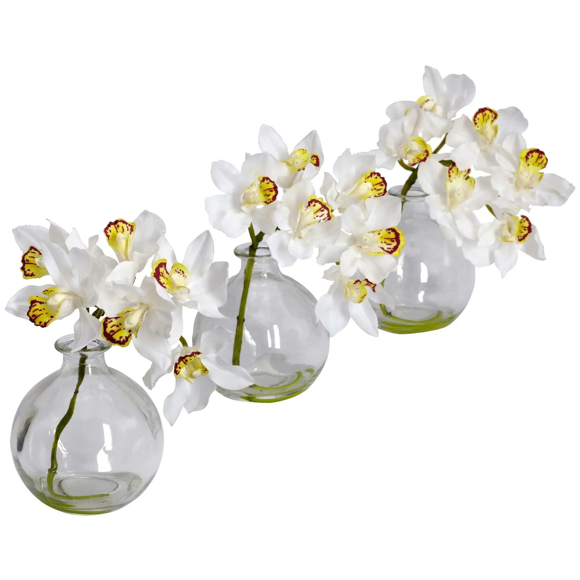Nearly Natural 8" Cymbidium with Vase