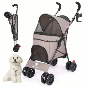 Takoure Dog Stroller, Pet Stroller for Small Dogs Cats, Up to 33 LBS with Storage Basket & Cup Holder