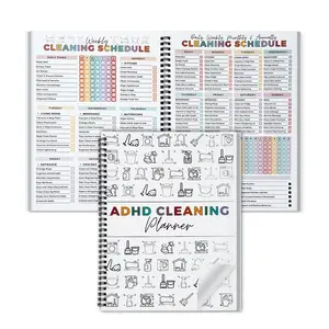 Cleaning Planner, Cleaning Schedule and Checklist Organizer, Daily Weekly Monthly Household Cleaning Planner, Chore Chart Notebook for Home, Family Cleaning Tasks, DIY Home Improvement, Editable Template