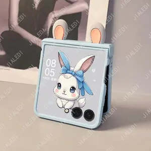 Cute Rabbit Fax ars Hinge Phone case For Samsung Galaxy Z Flip 7 6 5 4 3 flip6 zflip7 Cover