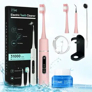 ETHME Multifunctional Plaque Remover 2-in-1 Sonic Electric Toothbrush Rechargeable for Adults with 5 Modes and 4 Removable Heads - Oral Comfort Cleanisng Device