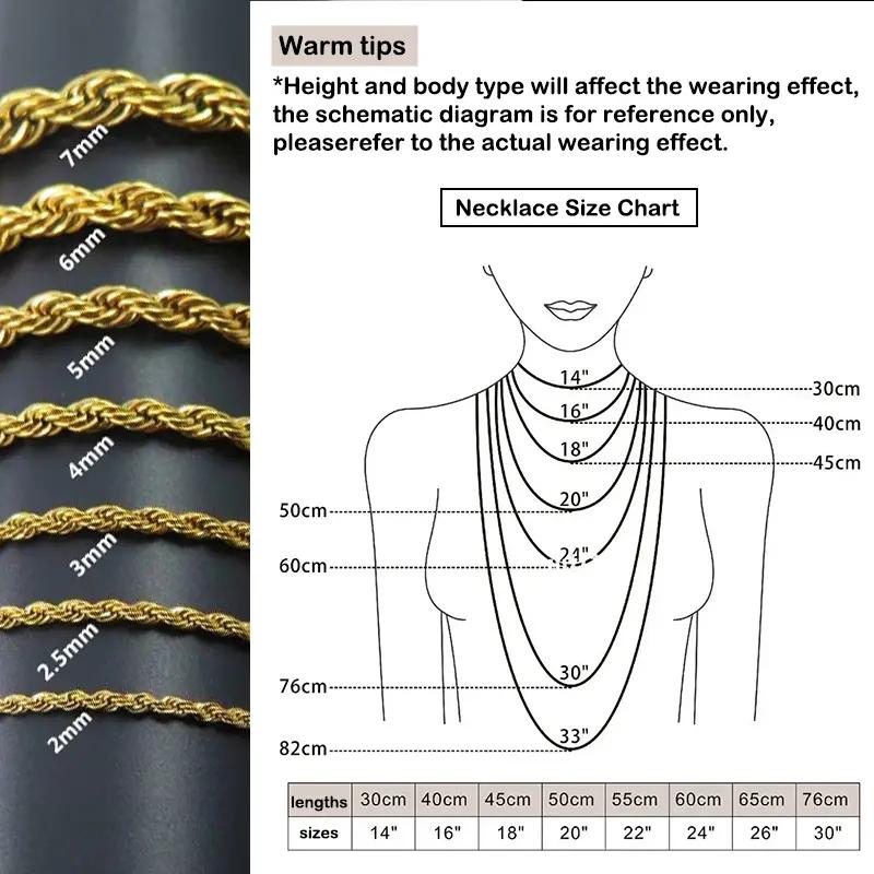 Plated Rope Chain Necklace for Women andMen,Upgraded Shine, Faceted Cut, Tarnish-Free, Goldstone necklace 6mm/8mm, 24Jewelry