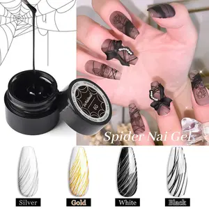 Spider UV Gel Nail Art Polish, 4 Colors Varnish Lines Design, Creative Painting Wire Drawing Gel, DIY Manicure Decoration