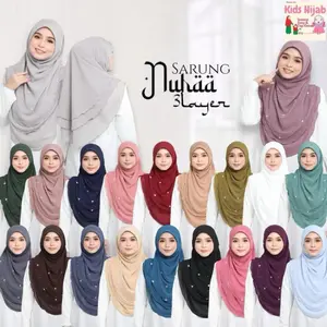 ADULTS Instant Hijab with 3 Layered Design Easy to wear and looks elegant Solid Color MUSLIMAH