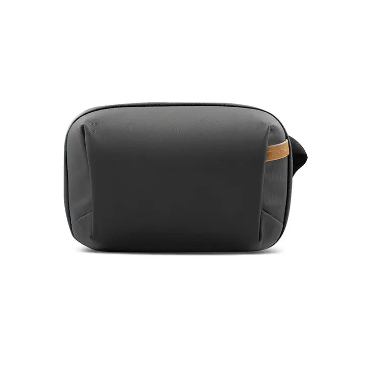 PGYTECH Black Polyester Mini Clamshell Tech Organizer Pouch - Splashproof Exterior, Origami Pockets, Hidden AirTag/Bluetooth Tracker Pocket, 180° Full-Open Mode, Foldable, Zippered Side Handle, Enhanced Security, On-the-Go Use, Fits 3 Micro SD Cards, 160g