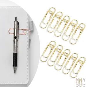 Rotunoe Cute Heart Pen Clip Metal Pencil Clips Multifunctional Carbon Steel Paperclip Portable Large Size Holder for Notebook Book Journal Office School Accessories