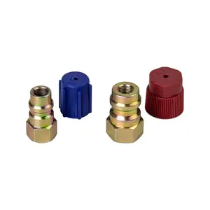 Auto A/C R12 to R134a High Low Side Retrofit Conversion Adapter Quick Coupler Connector Valve Dust Cap Air Conditioning System