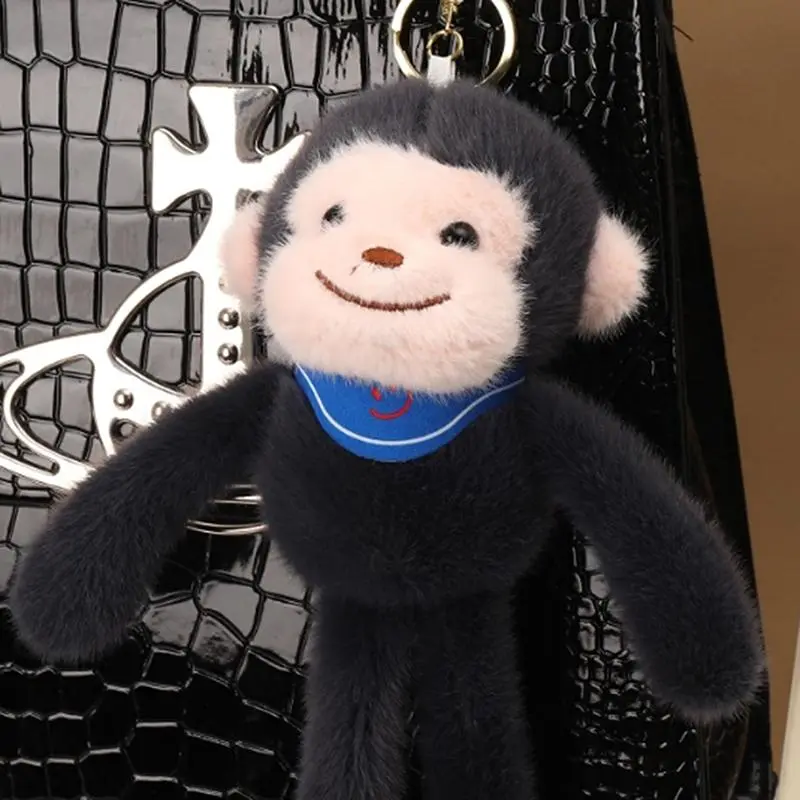 Pendant Keychain Gifts 1 Piece Backpack Hangings Decoration Cute Animal Little Monkey Plush Doll Toys