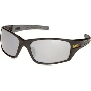 DeWalt Auger Safety Glasses Black Frame with Silver Mirror Lenses