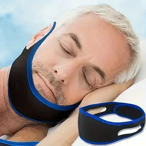 Anti-Snoring Adjustable Fit Breathable Material Facial Chin Strap, Sleep Apnea Support Band, Health Care Tool for Men & Women, Snore Reduction Aid, Sleeping Aid, Comfortable Nighttime Use