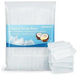 MAQIHAN Soap Base Natural 14.8oz - Clear Glycerin Base for Soap Making Melt and Pour Organic Glicerina para Hacer Jabones Foaming Additives Odorless Good Cleaning Ability Soap Making Supplies
