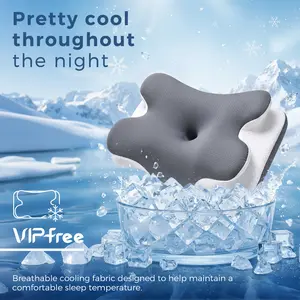 VIPfree Cervical Support Pillow - Adjustable Ergonomic Memory Foam with Breathable Removable Pillowcase & Free Gift - OEKO-TEX Certified Quality Sleep Solution