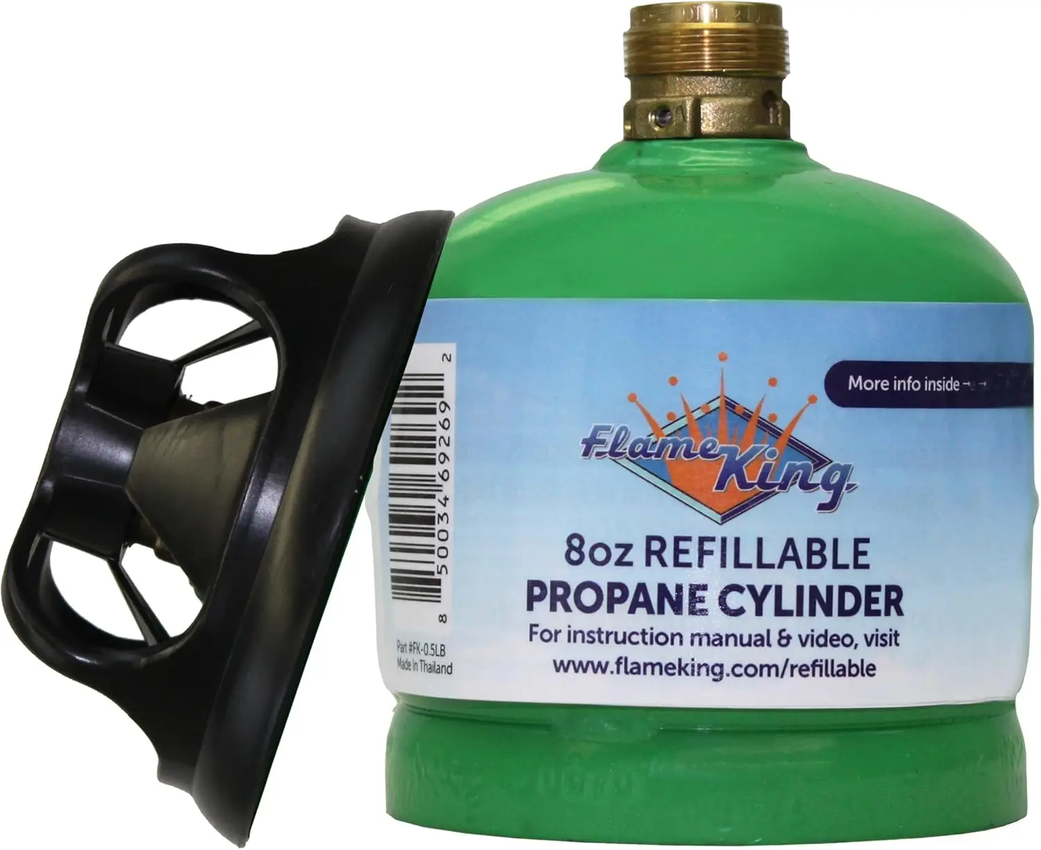 Flame King 0.5LB Propane Tank, Refillable and Empty Cylinder for Small Propane Lamps, Lanterns and Camp Stoves