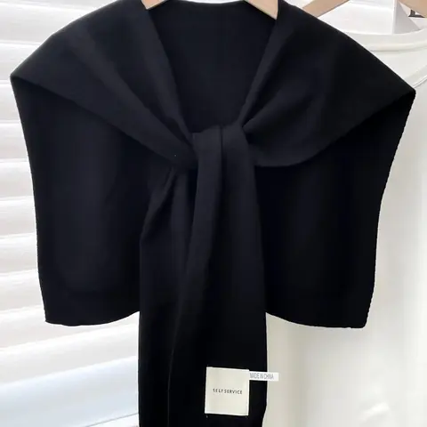 Women's Elegant Solid Color Knit Shawl, Fashion Shawl Wrap, Soft Material, Fashionable Accessory for Daily Wear, Suitable for All Seasons