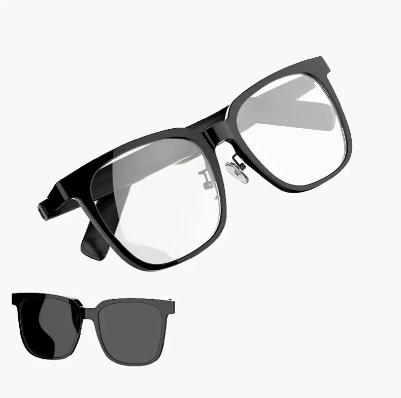 Bluetooth 5.4 Smart Audio Glasses Touch Control Wireless Stereo Headset Glasses IP4 Waterproof Built-in Mic 7H Music Playback Open Ear Sunglasses