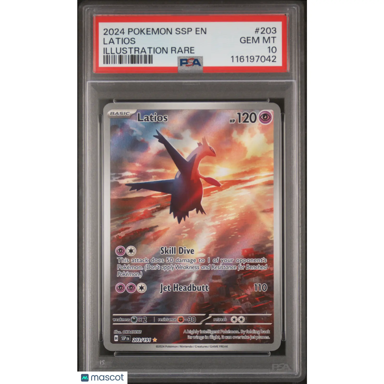 2024 Pokemon SSP EN-Surging Sparks Latios Illustration Rare PSA 10 #203