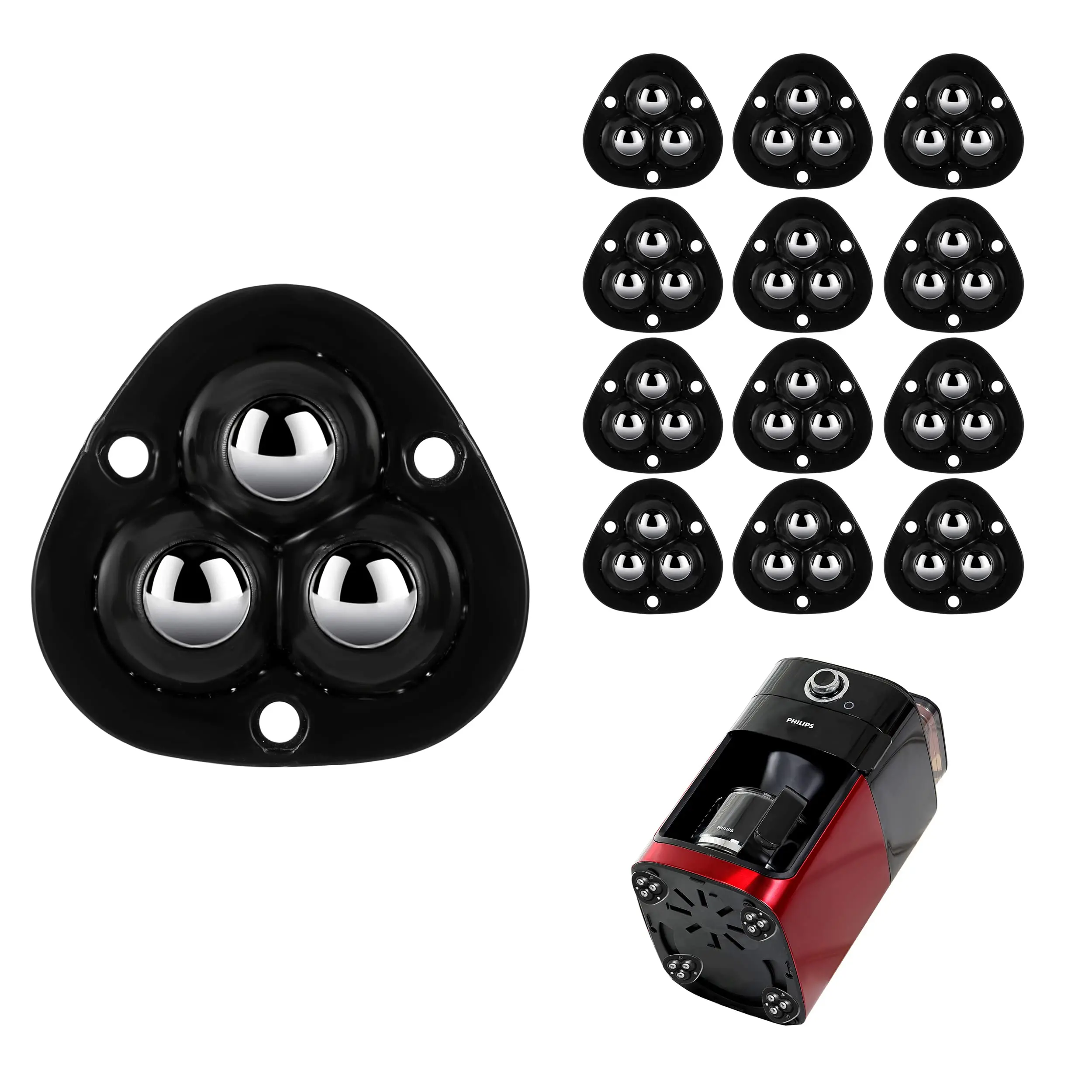 Self Adhesive Appliance Sliders 12 Pack Kitchen & Furniture Rollers Move Small Appliances Easily 360° Glide No Tools Peel Stick 13lbs Per Wheel