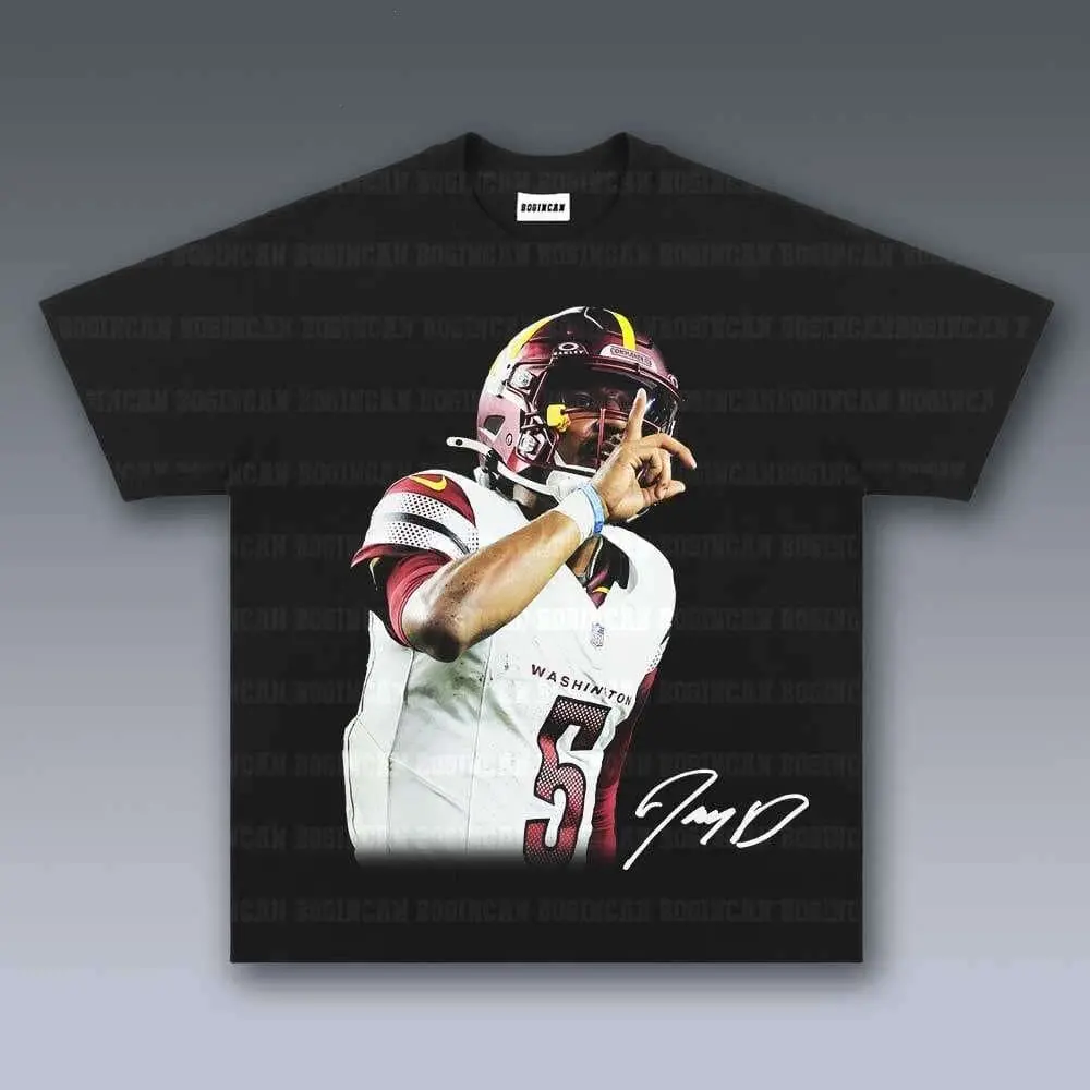 [SALE Up To 50% Off] Jayden Daniels Graphic Tee, Y2K Crew Neck Streetwear T-Shirt, Unisex Crew Neck Tee, Vintage Football Graphic, Sports Player Bootleg Premium Style, Casual Cotton Fit 1 Sided