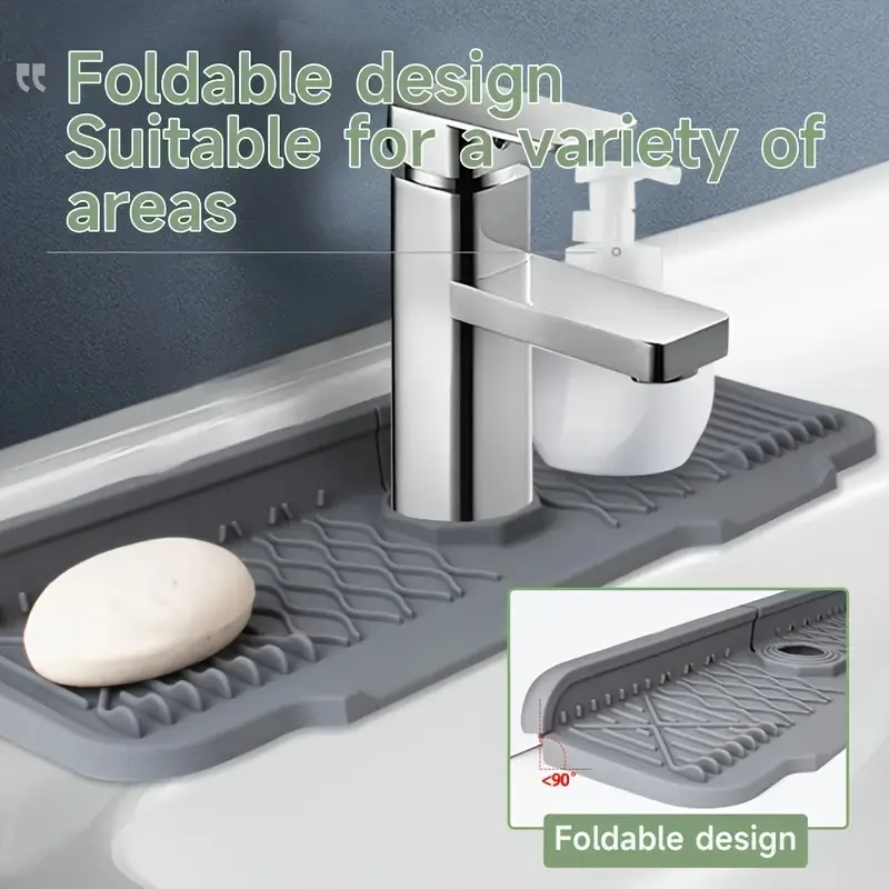 Nonslip Silicone Self-Draining Board,Large Kitchen Drain Board
